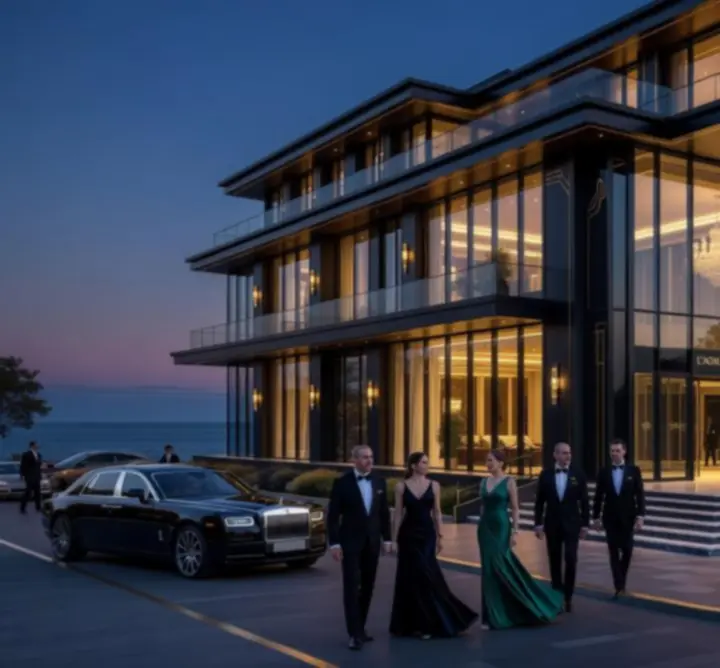 Luksuzni hotel i casino Roving Luck u noćnoj atmosferi