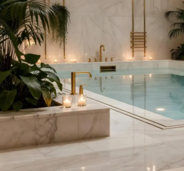 Panoramske fotografije luksuznih suita, spa prostora i casina Roving Luck resorta.