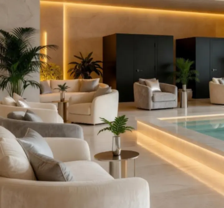 Luksuzni spa s unutarnjim bazenom i saunom s pogledom na more